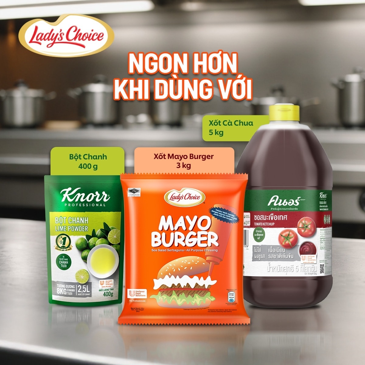 Lady's Choice Xốt Mayo Burger 3L - Mayonnaise Lady's Choice Burger được làm từ nguyên liệu từ nhiên, hương vị thơm ngon, cân bằng cho các món burger, pha chế nước chấm hay trộn salad.